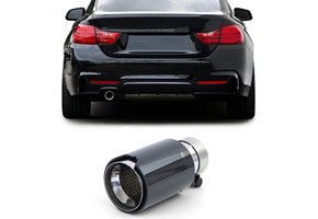 Uitlaat eindpijp - BMW 4 Serie F82 F83 vanaf 14 - Sport optiek - Carbon Zwart