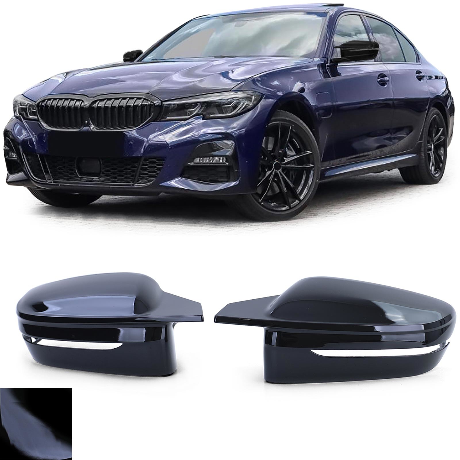 Spiegelkappen - BMW 3 Serie G20 G21 - Zwart glans - Sport optiek