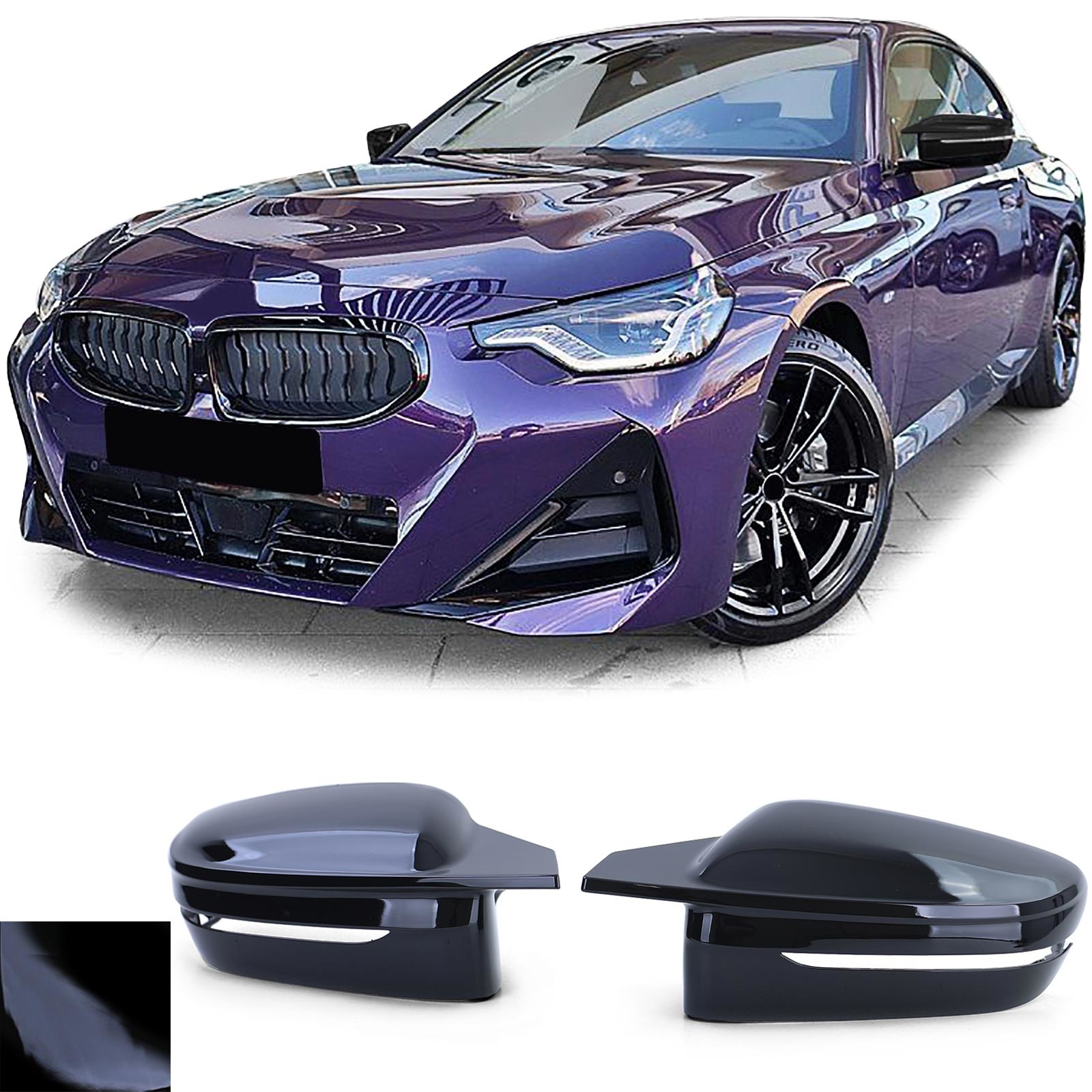 Spiegelkappen - BMW 2-serie G42 - Sport zwart glans - Vervanging