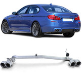 Uitlaat eindpijp - BMW F10 F11 520-530 - Duplex Sport Look - RVS, 54x24x18cm