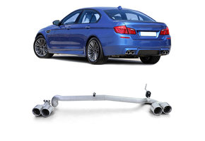 Uitlaat eindpijp geschikt voor BMW F10 F11 520-530 - Duplex Sport Look - RVS, 54x24x18cm