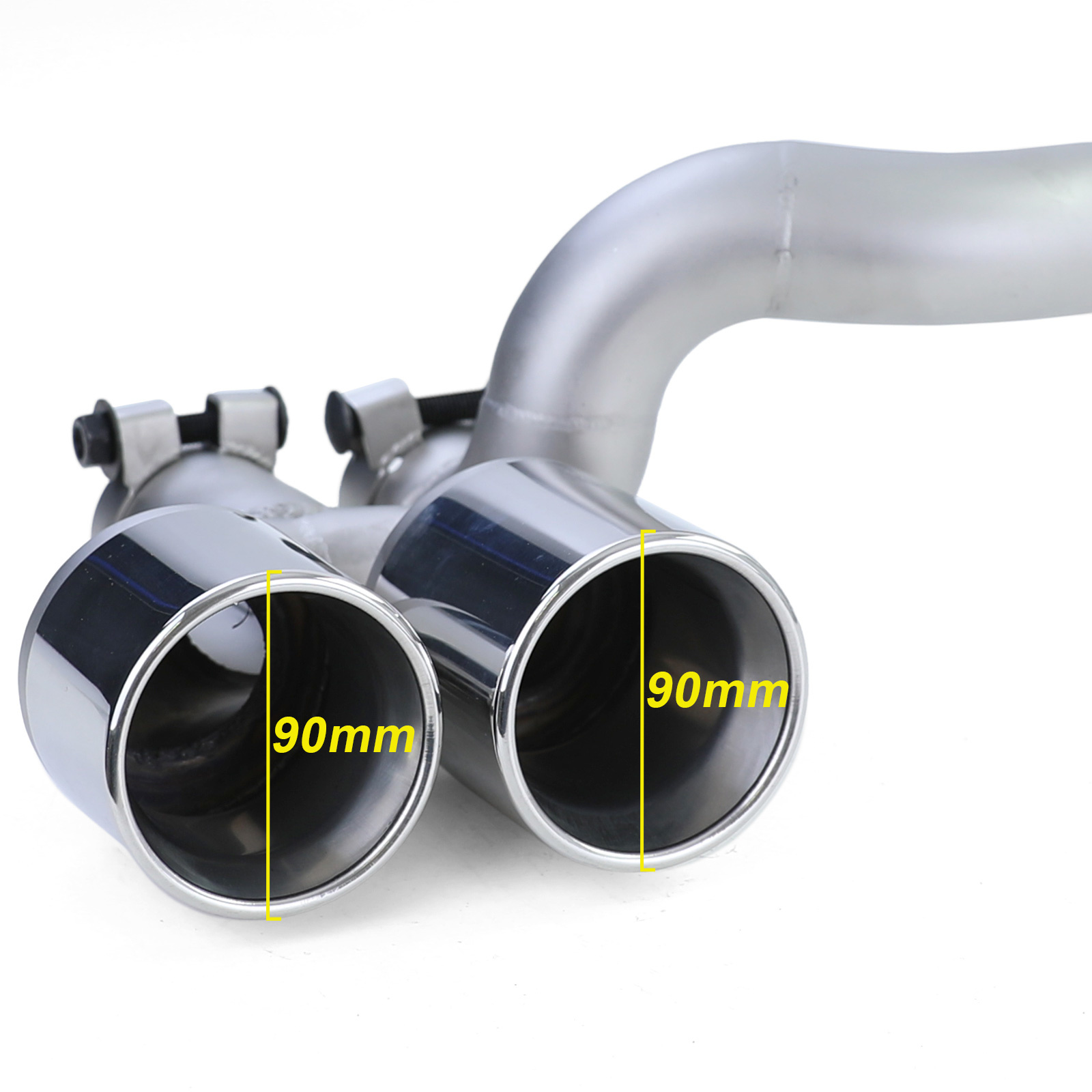 Uitlaat eindpijp geschikt voor BMW F10 F11 520-530 - Duplex Sport Look - RVS, 54x24x18cm