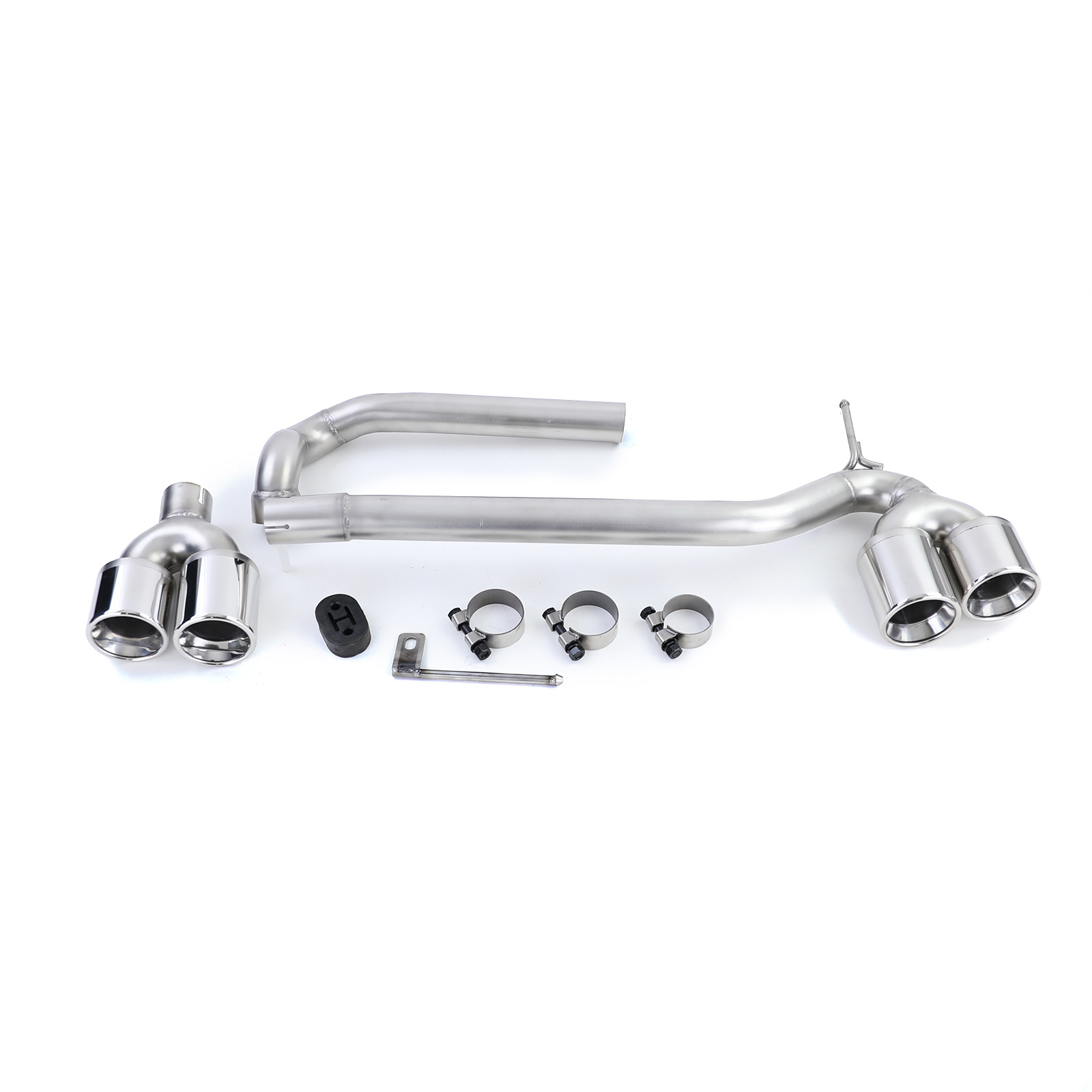 Uitlaat eindpijp geschikt voor BMW F10 F11 520-530 - Duplex Sport Look - RVS, 54x24x18cm