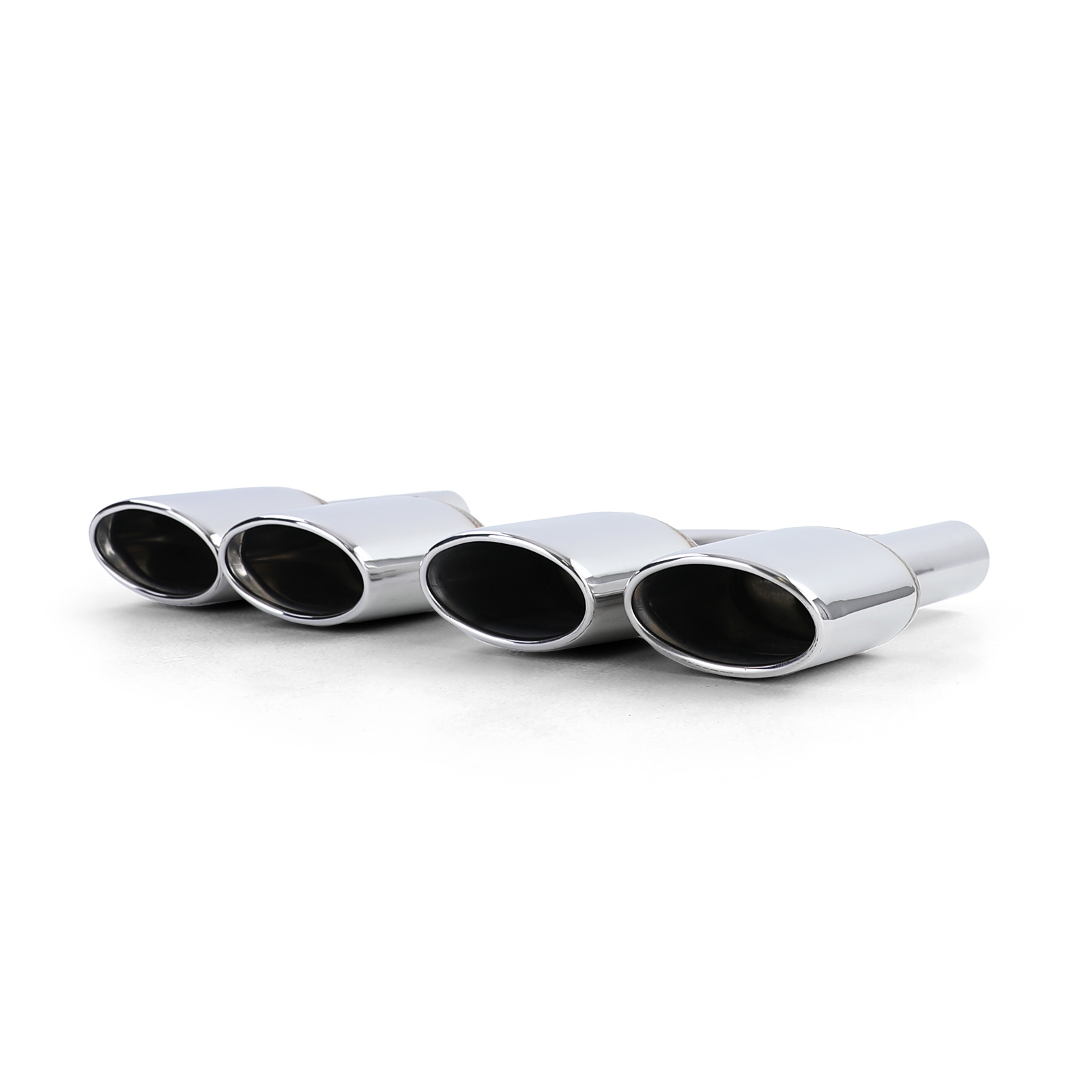 Uitlaat eindpijp - Mercedes W204 W211 W164 W166 W221 R230 - 4-pijps duplex - RVS met verchroomde randen - 52mm