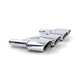 Uitlaat eindpijp - geschikt voor Mercedes W204 W211 W164 W166 W221 R230 - 4-pijps duplex - RVS met verchroomde randen - 52mm