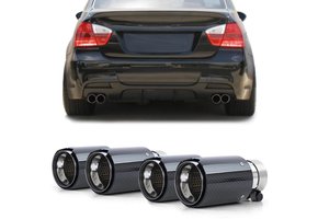 Uitlaat eindpijp - BMW 3 Serie E90 E91 E92 E93 - Sport Carbon Zwart - 90mm