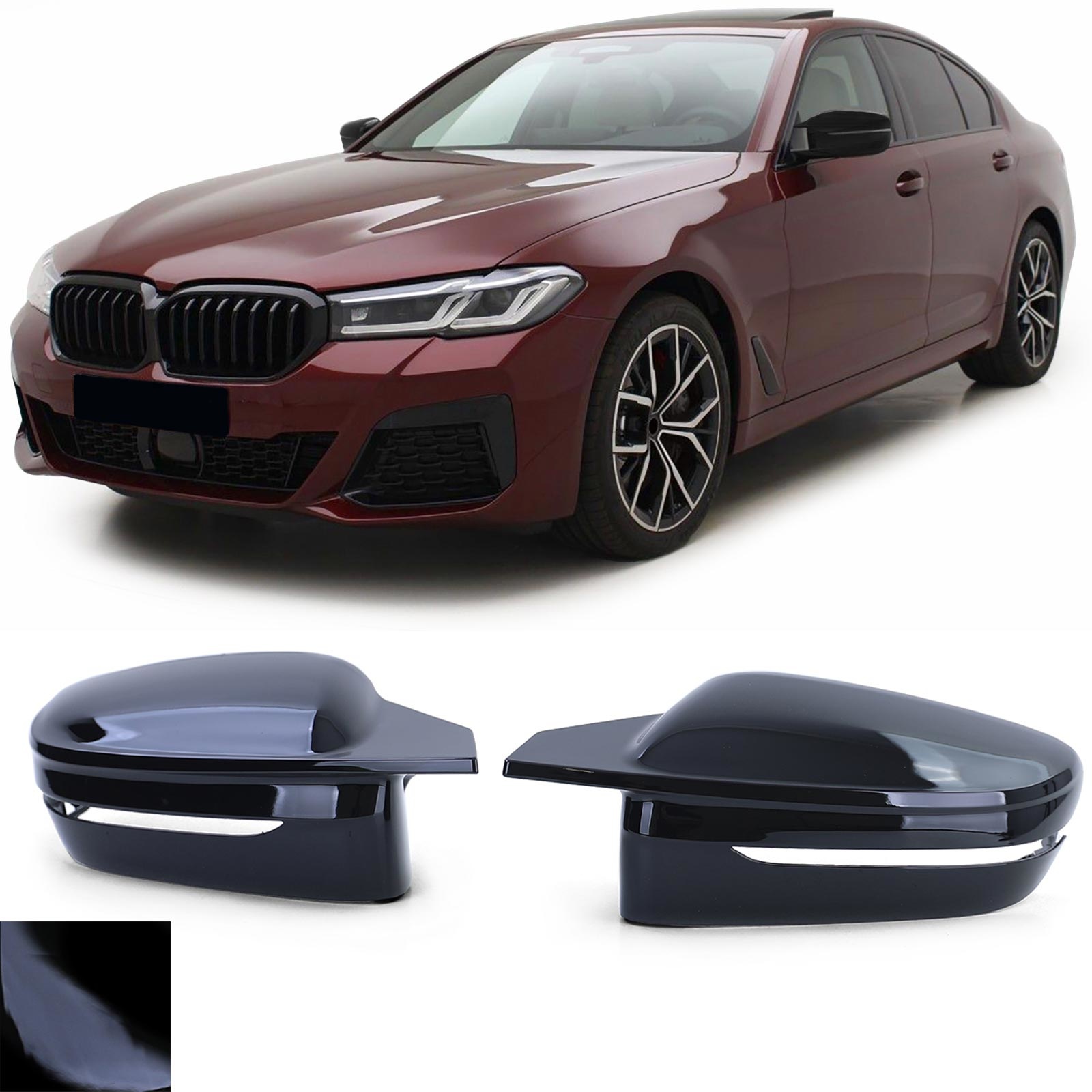 Spiegelkappen - BMW 5 Serie G30 G31 - Zwart Glans - Sport Optiek