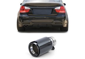 Uitlaat Eindpijp geschikt voor BMW 3 Serie E90 E91 E92 E93 - Sport Optiek - Carbon Zwart / 90mmx180mm