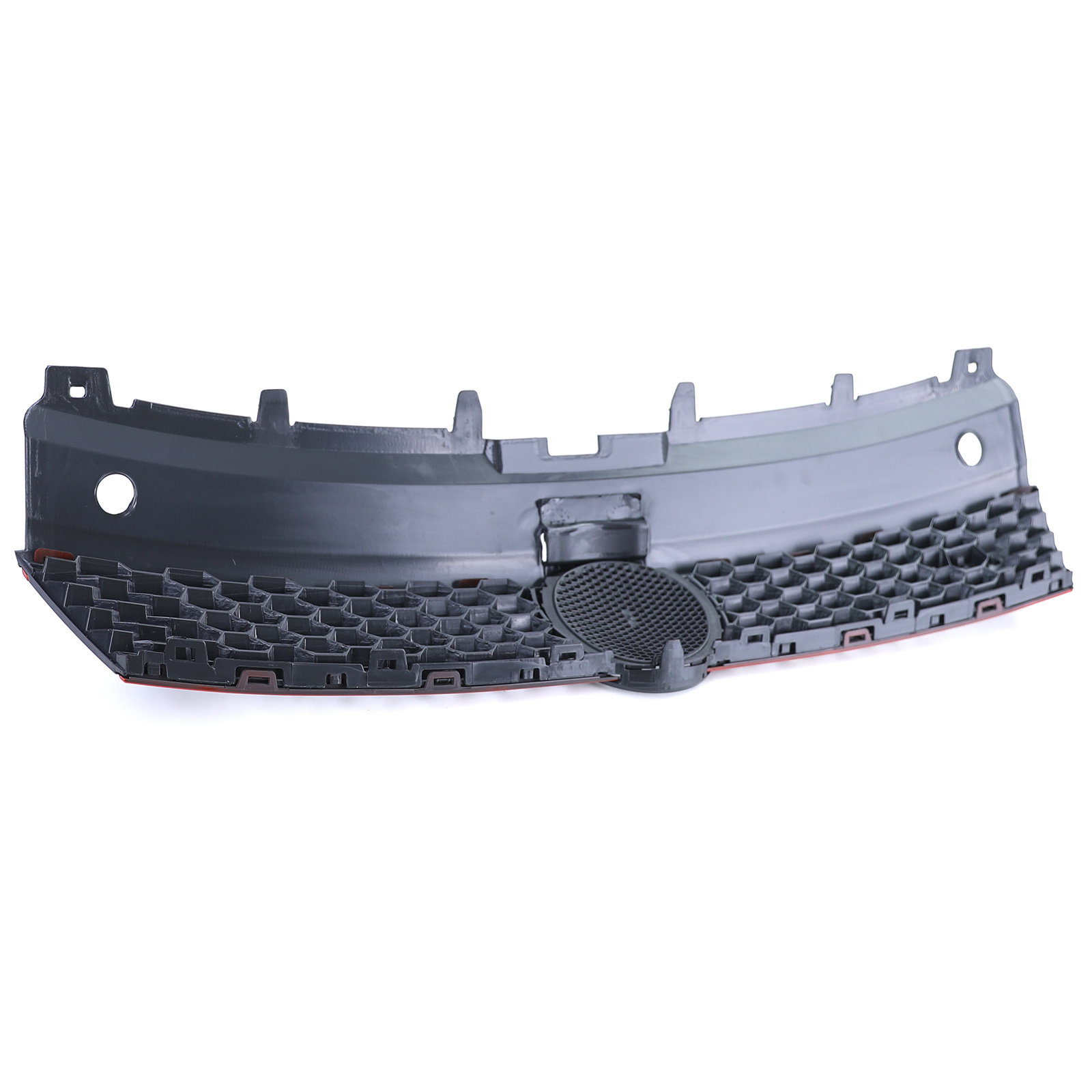 Autogrille - VW Polo 6R 6C 09-17 - Zwart Glanzend - Rode Sierstrepen GTI