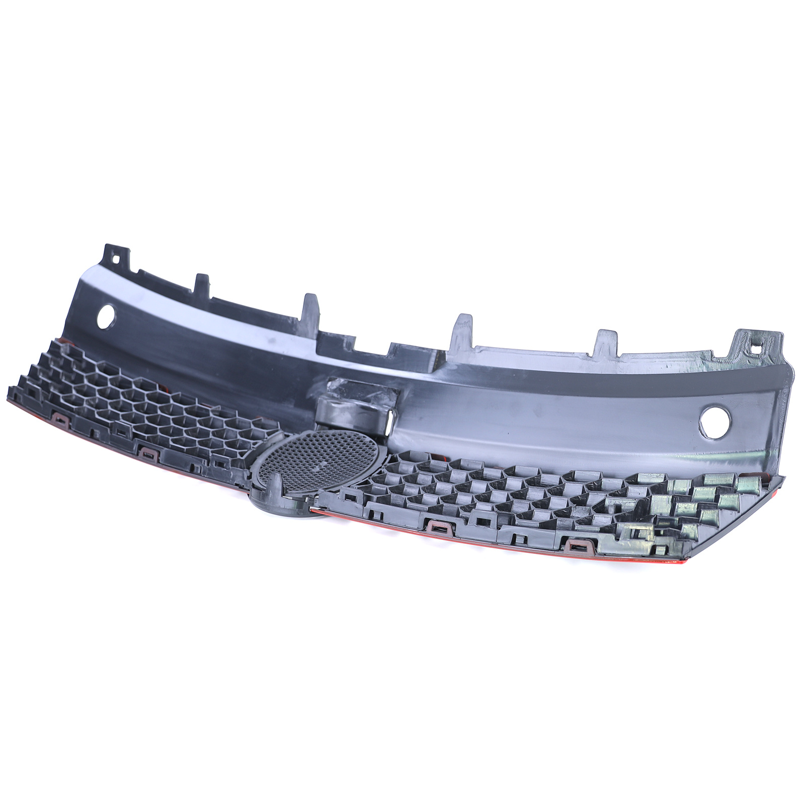 Autogrille - VW Polo 6R 6C 09-17 - Zwart Glanzend - Rode Sierstrepen GTI