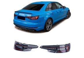 Achterlichten geschikt voor Audi A4 S4 B9 - Hella LED - zwart rook