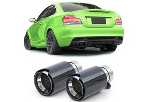 Uitlaatsierstuk - BMW 1 Serie E81 E82 E87 E88 - Sport Carbon Zwart - 90x180x64 mm