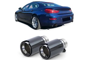 Uitlaatsierstuk geschikt voor BMW 6 Serie F12 F13 '11+ - Sport Carbon Zwart - Ø 60-64mm, 2 stuks