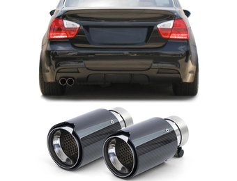 Uitlaatsierstuk - BMW 3 Serie E90 E91 E92 E93 - Sport Carbon Zwart - 90mm