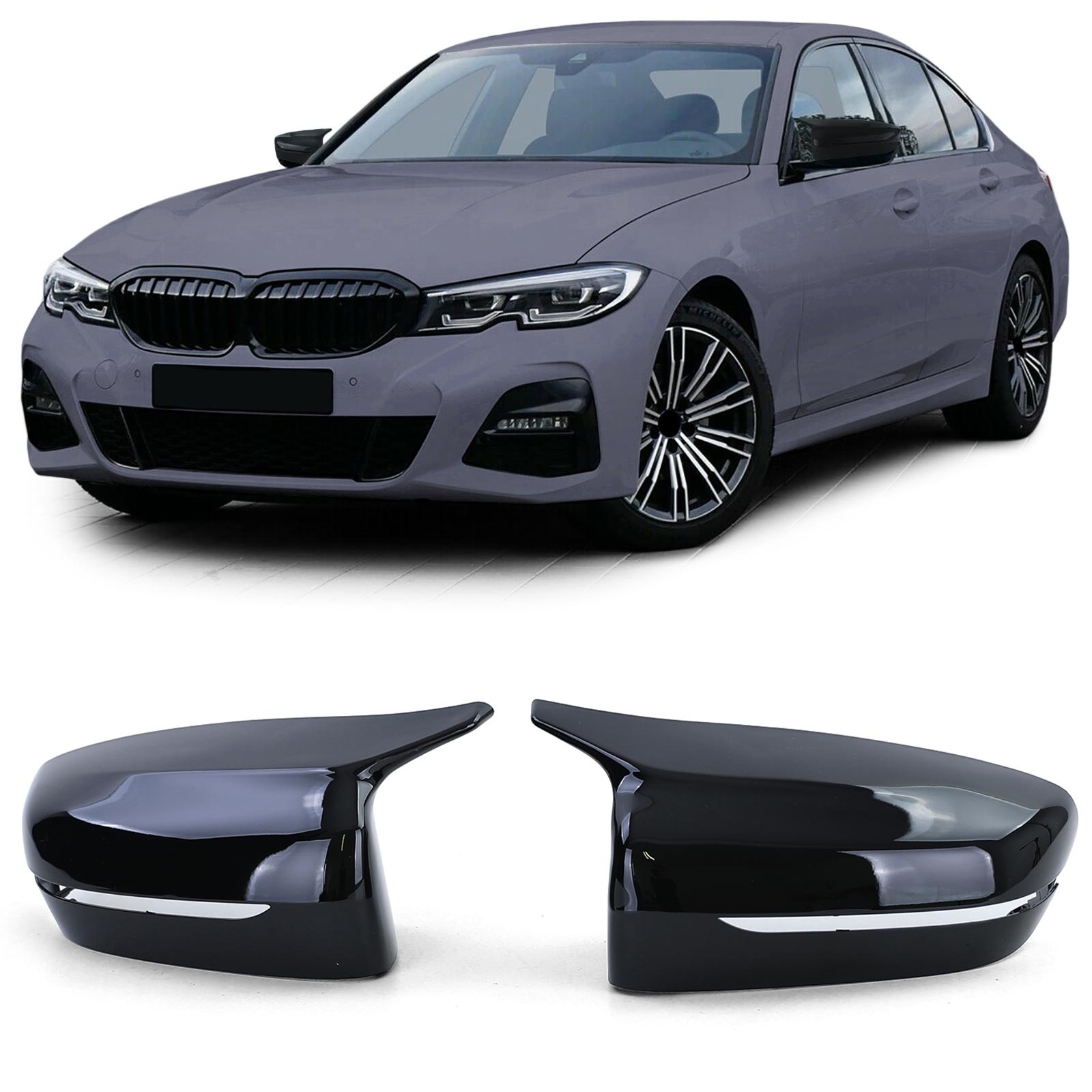 Spiegelkappen geschikt voor BMW G20 G21 G30 G31 G11 G14 G15 - Sport Optiek - Glanzend Zwart