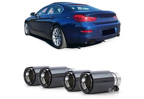 Uitlaat eindpijp - BMW 6 Serie F12 F13 - Sport Optiek - 90mm Carbon Zwart