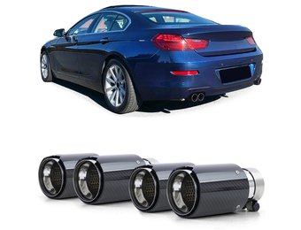 Uitlaat eindpijp - BMW 6 Serie F12 F13 - Sport Optiek - 90mm Carbon Zwart