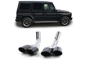 Uitlaat eindpijp - Mercedes G-klasse W463 G500 G55 - RVS zwart - Sport optiek