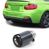 Uitlaat eindpijp geschikt voor BMW 2 serie F22 F23 - Sport optiek - Carbon zwart
