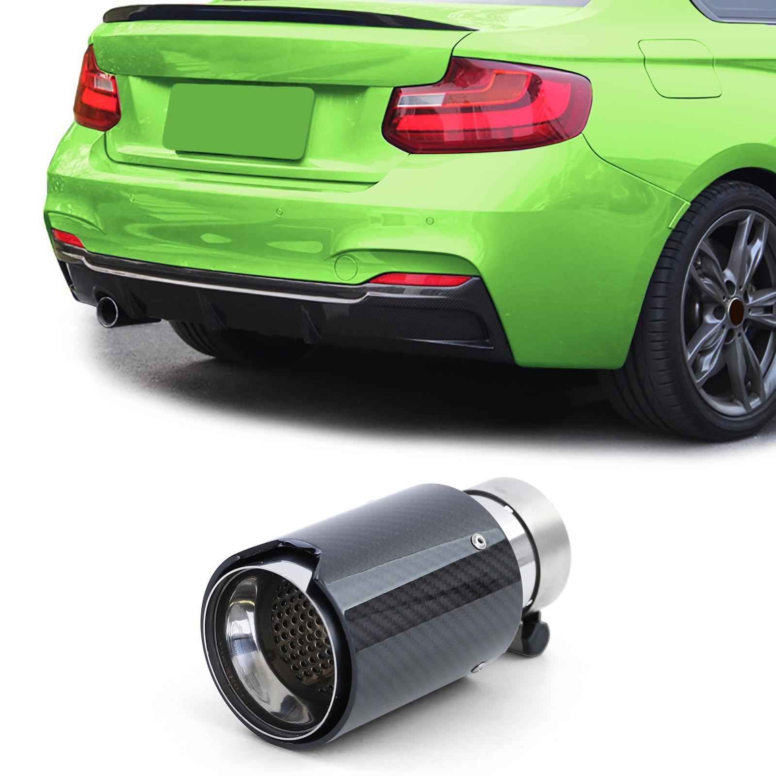 Uitlaat eindpijp - BMW 2 serie F22 F23 - Sport optiek - Carbon zwart