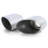 Uitlaatpijp geschikt voor Porsche 911 993 C2 C4 93-97 - RVS gepolijst - Schuin, ovale opening