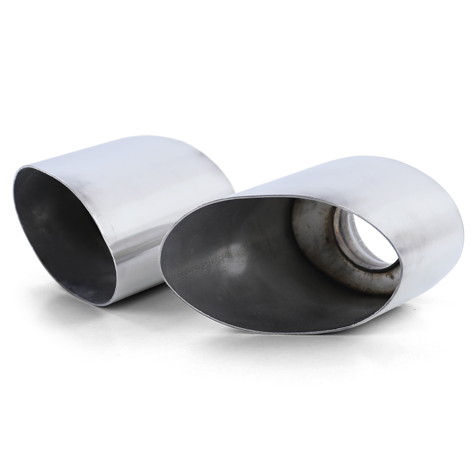 Uitlaatpijp geschikt voor Porsche 911 993 C2 C4 93-97 - RVS gepolijst - Schuin, ovale opening