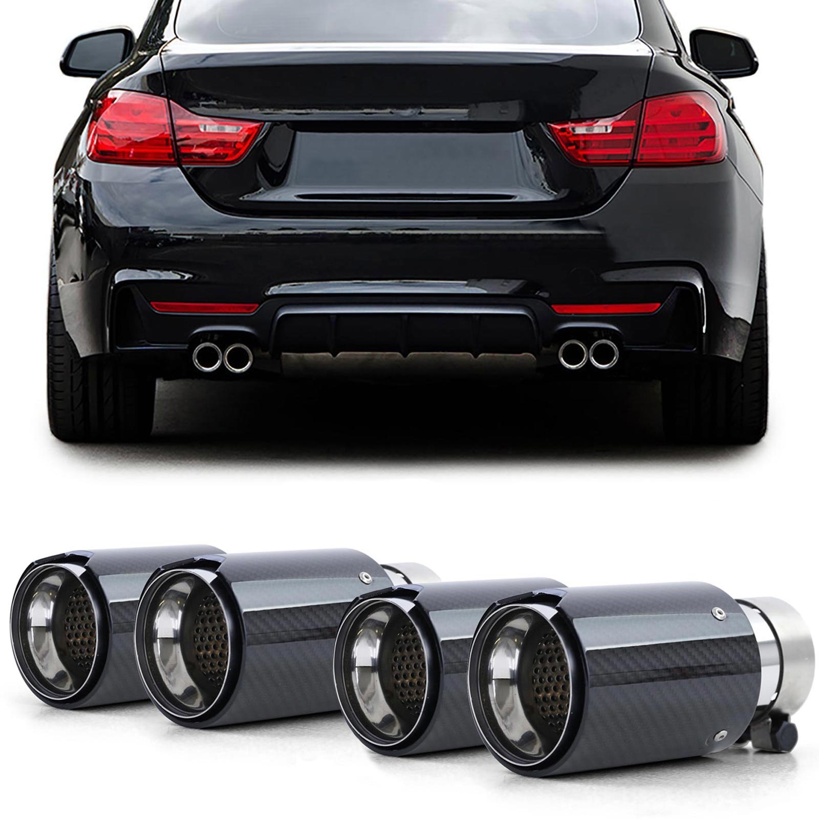 Uitlaat eindpijp - BMW 4 Serie F82 F83 - Sport Optiek - Carbon Zwart