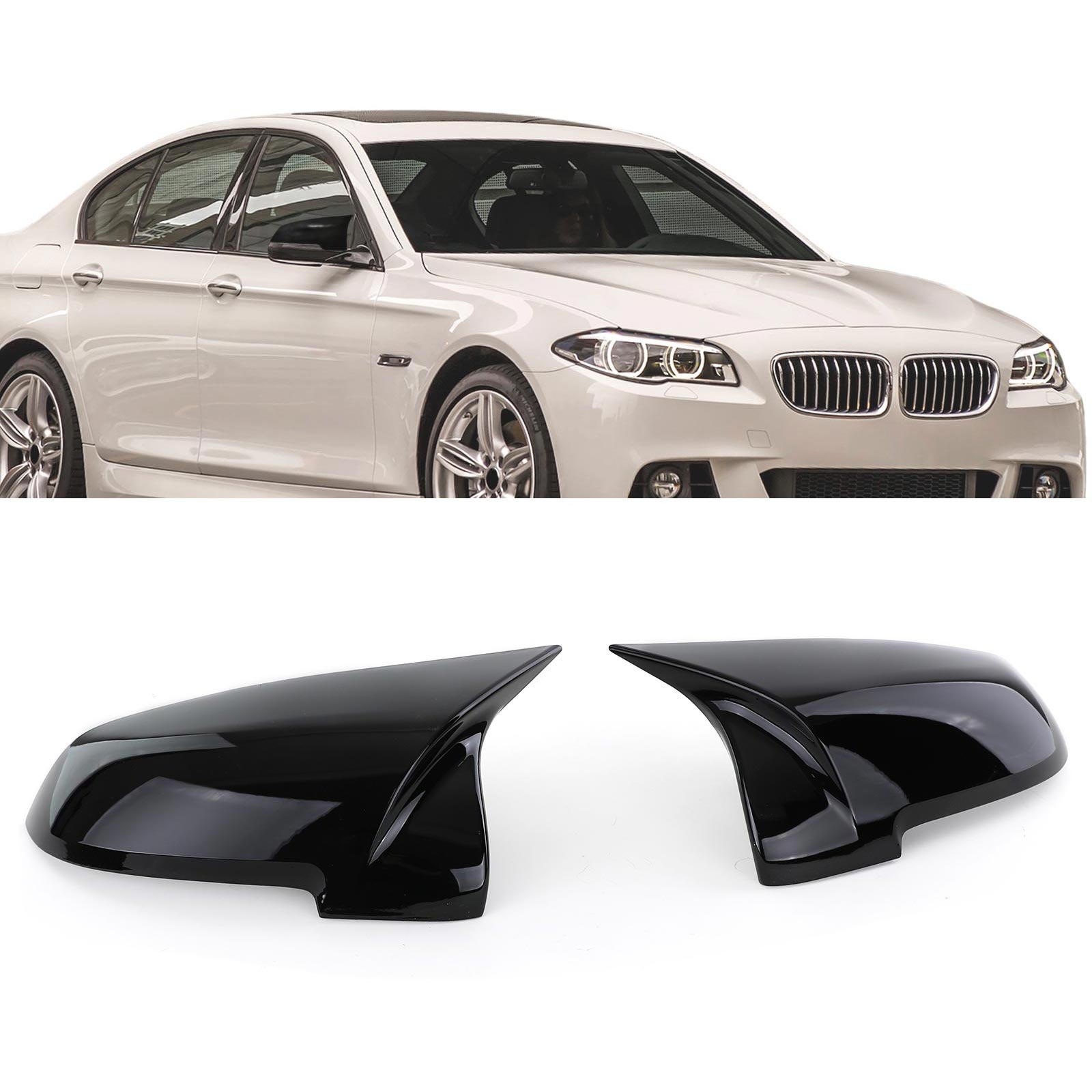 Spiegelkappen - BMW F07 F10 F11 F18 - Glanzend zwart - Sport optiek