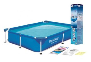 Bestway - opzetzwembad - 221x150x43 cm - stalenframe