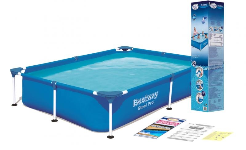 Bestway - opzetzwembad - 221x150x43 cm - stalenframe