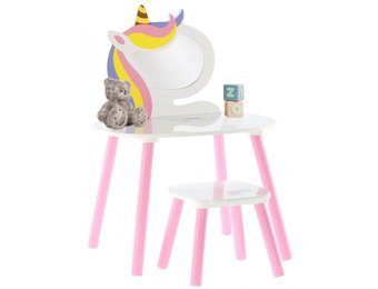 Kaptafel wit - kinderkaptafel - regenboogmotief - 60x40x44-80cm