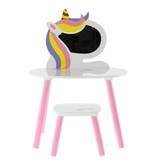 Kaptafel wit - kinderkaptafel - regenboogmotief - 60x40x44-80cm