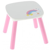 Kaptafel wit - kinderkaptafel - regenboogmotief - 60x40x44-80cm
