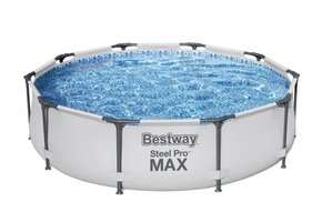 Bestway - opzetzwembad - 305x76 cm - PVC - stalen frame - grijs