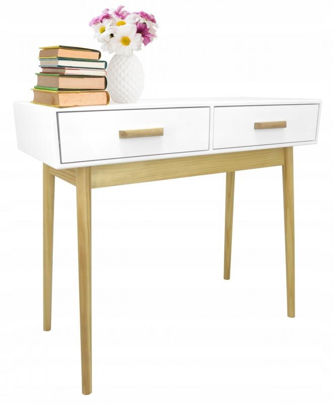 Ladekast - lades - houten poten - 90x40x79,5 cm - wit