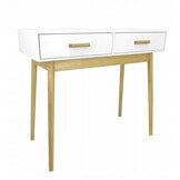 Ladekast - lades - houten poten - 90x40x79,5 cm - wit