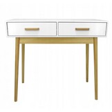 Ladekast - lades - houten poten - 90x40x79,5 cm - wit