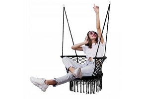 Garden Line - hangstoel - 120x 60-80 cm - zwart