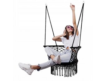 Garden Line - hangstoel - 120x 60-80 cm - zwart