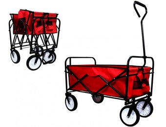 Garden Line - bolderkar - opvouwbaar - 90x54 cm - rood