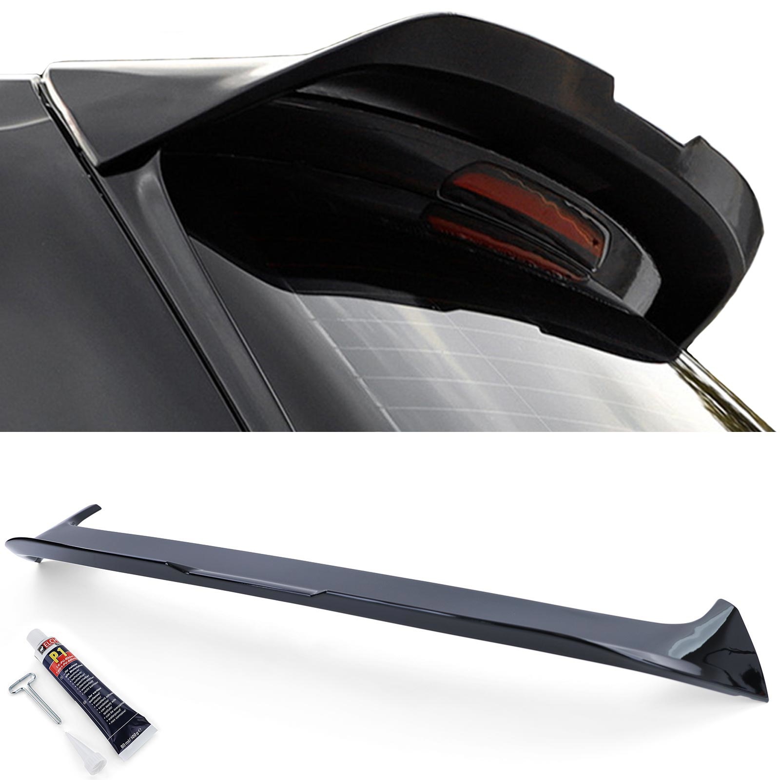 Achterspoiler - VW Golf 7 R-Line Sedan - Glanzend zwart - Incl. Elch Pro P1 lijm