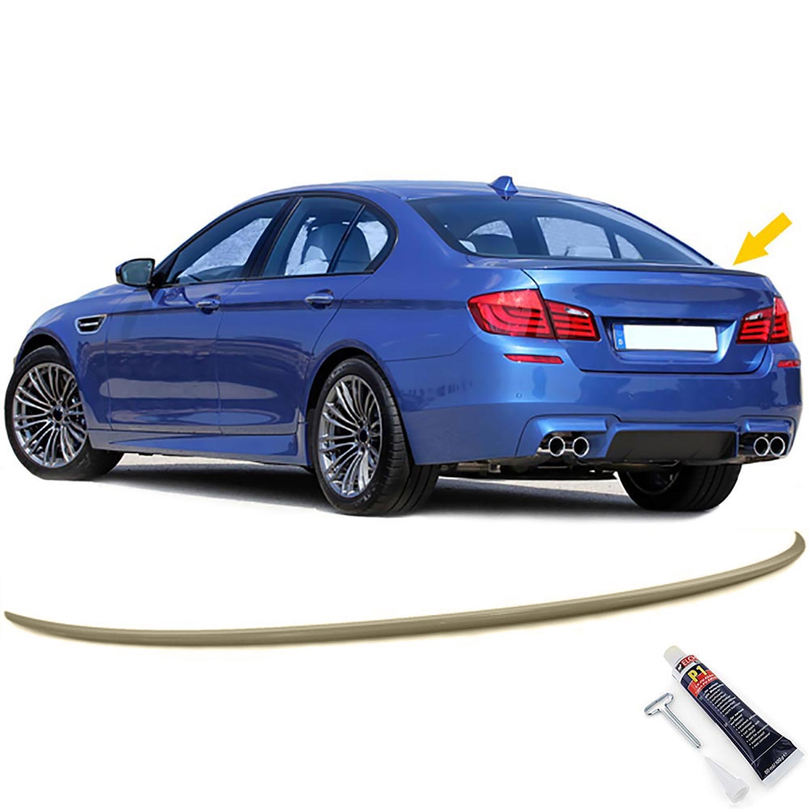 Achterspoiler - BMW 5er F10 Sedan - sport optiek - inclusief Elch Pro P1