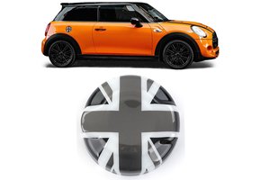 Tankdop - Mini One Cooper F55 F56 F57 - Vlag (grijs/wit) - Top kwaliteit