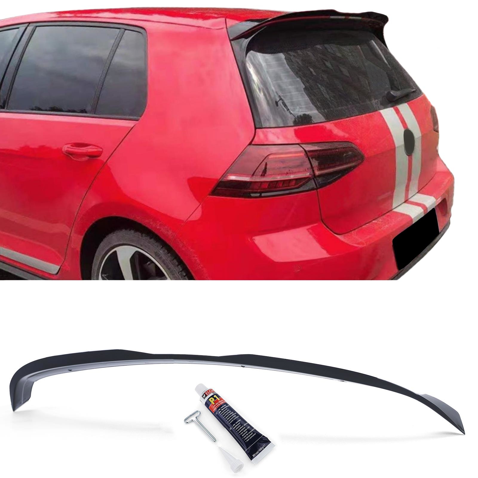 Achterspoiler geschikt voor VW Golf 7 GTI Sedan 13-20 - Sport optiek - Glanzend zwart