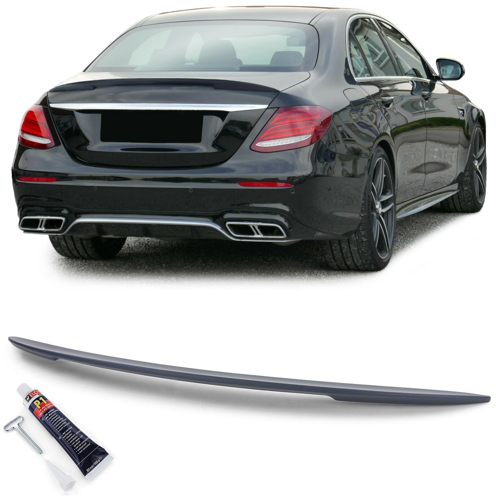 Achterspoiler - Mercedes E-klasse W213 - Sport optiek - Ongeverfd - ABE