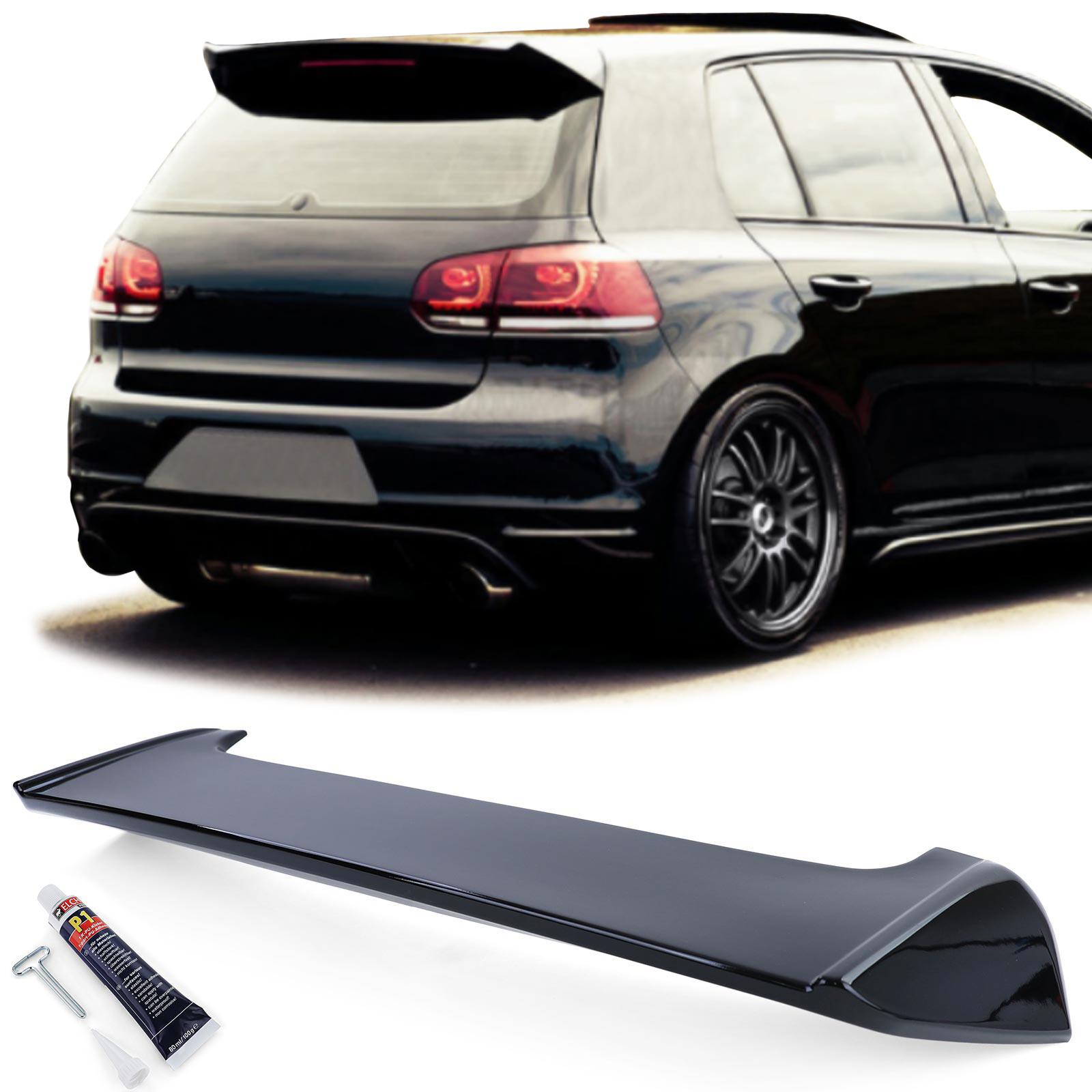 Achterspoiler - VW Golf 6 GTI sedan - sport optiek - glanzend zwart