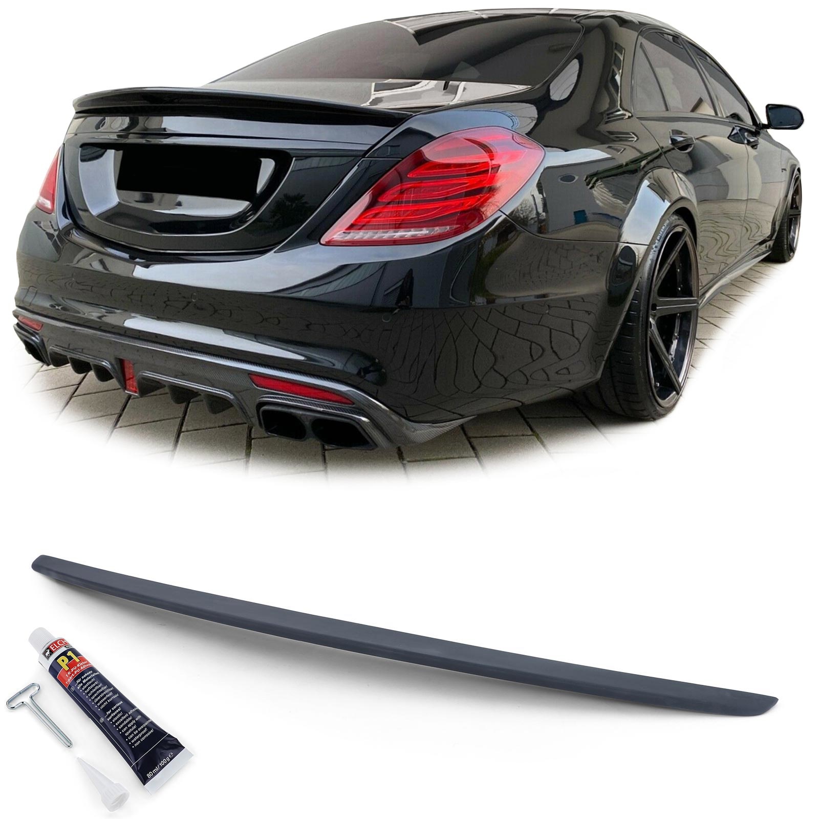 Achterspoiler - Mercedes S-klasse W222 13-20 - Spoilerlip, Sport-optiek