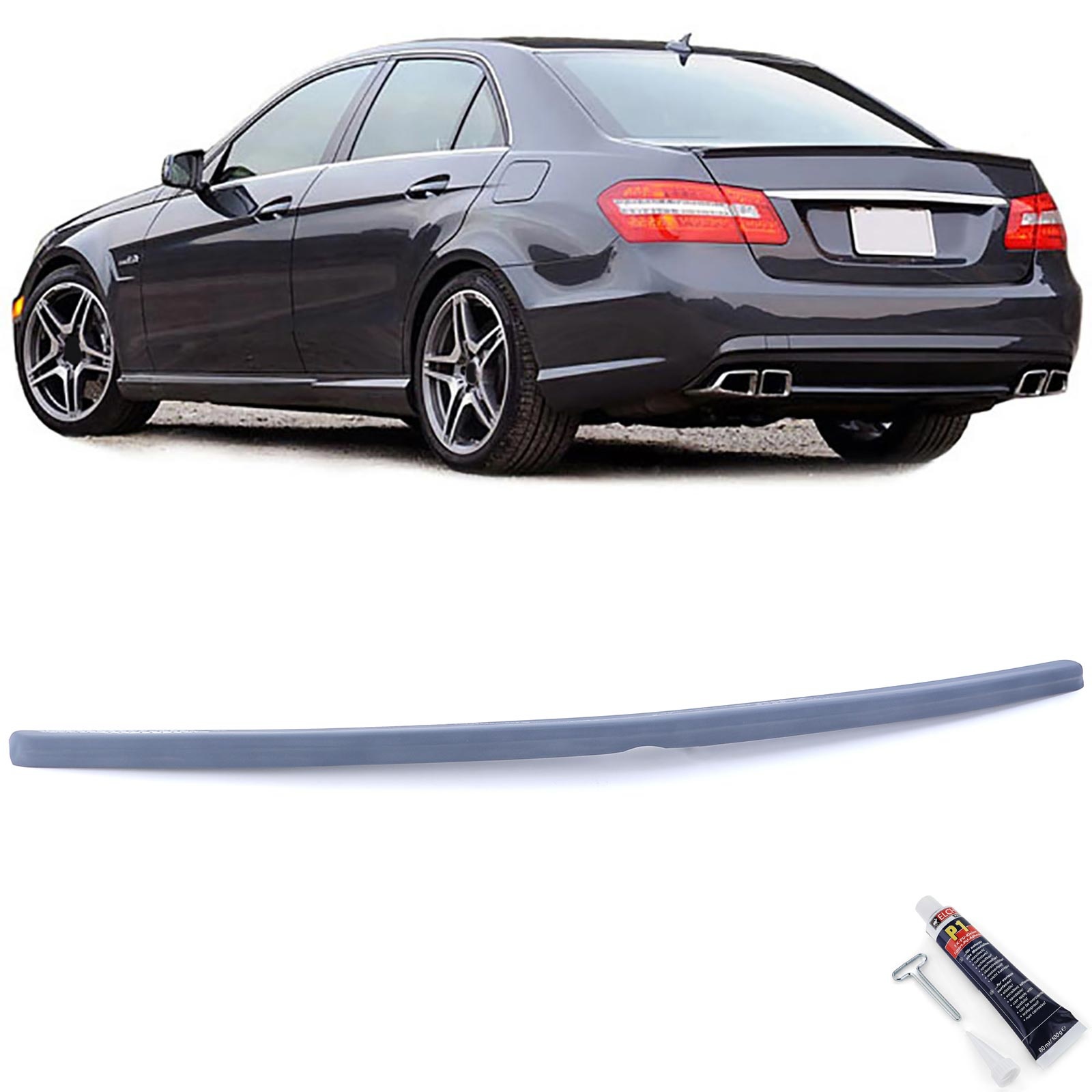 Achterspoiler - Mercedes E W212 Sedan - Sport Optiek - Inclusief Elch Pro P1lijm