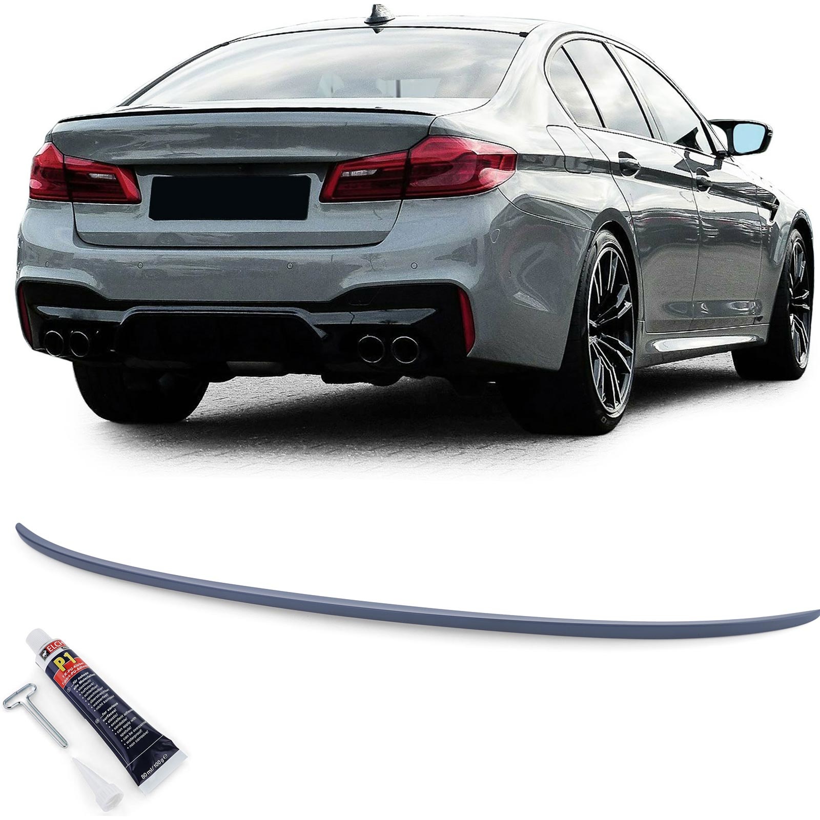Achterspoiler geschikt voor BMW G30 sedan - sportieve optiek - incl. lijm.