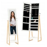 Kast - sieradenkast - met een staande spiegel - wit